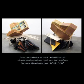 Mount Lee for Leena, 2010, styrofoam, foam core, wood, latex paint, paper and mirrored, 51 in. x 53 in. x 57 in. L. Aili Schmeltz