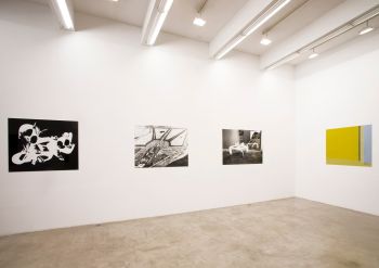 Fourth Estate Alles Klar, 2012, Enamel and Silkscreen on Aluminum, 36 in. x 48 in. Lincoln Tobier