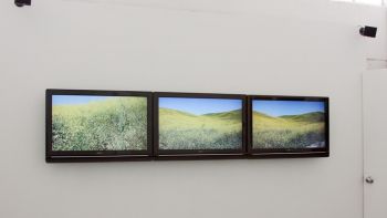 El Camino Real, 2011, 3 channel video, TRT 12 min, 96 in. x 22 in. Jeff Cain