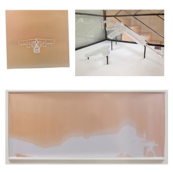 Combat Gear, 2013, unique chromogenic photograms from resin casts of P226 Sig Sauer and H&K 416, dimensions vary Farrah Karapetian