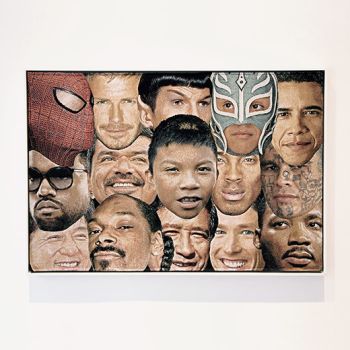The Alphabet is Full of Characters, 2013, cotton tapestry, 37 in. x 52 in. Nery Gabriel Lemus