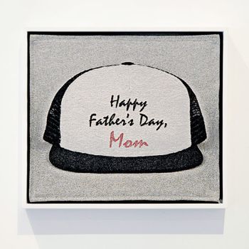 Happy Father’s Day, Mom, 2013, cotton tapestry,15.25 in. x 17.5 in. Nery Gabriel Lemus