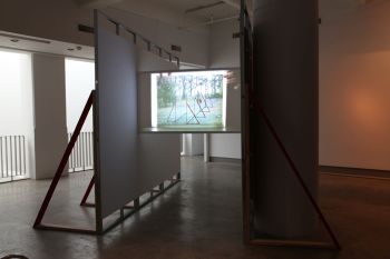 War After War, 2011, sculptural installation of digital film, dimensions vary Simon Leung