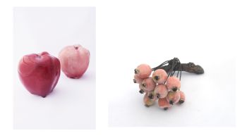Deacon Jones, (Left) 2012, high-fire glazed porcelain,7 in. x 6 in. x 6 in., PI 588933.12 (unnamed cluster), (Right) high-fire glazed porcelain and bronze, 4 in. x 4 in. x 8 in. Jessica Rath
