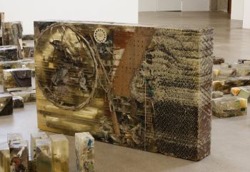 End brick of Gleaner Stones, 2008-2011, Collected material, urethane, pigment, 44” x 6 1/4” x 27 1/4” Jedediah Caesar