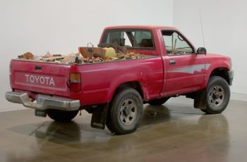 Bright hot day long dark night, 2008, Road trip performance and sculpture mixed media installation (truck, objects), variable dimensions Jedediah Caesar