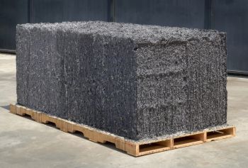 Helium Brick, 2008, Polyester resin, polystyrene, pigment, wood, 8' 4" long x 4' 4" wide x 4' 4" high Jedediah Caesar