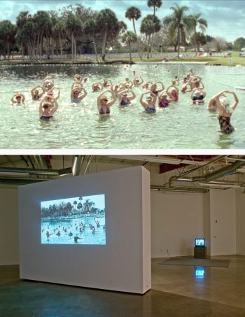 Installation view of The Fountain of Youth, 2010, 16mm film, 10 minutes Alyse Emdur
