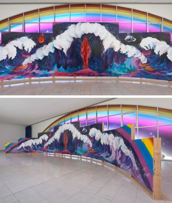 From Above it is Not Bright; From Below it is Not Dark, 2012, oil-based enamel on MDF, wood, 17.5 ft. x 81 ft. x 15 ft. Pearl C. Hsiung