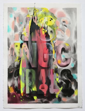Hissing Corals, 2014, ink, watercolor, enamel on paper, 30 in x 22 in. Pearl C. Hsiung