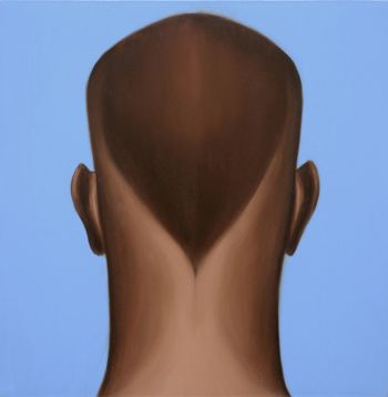“Untitled (head)”, 2010, oil on canvas on panel, 12 in. x 12 in. x 1in. Salomón Huerta