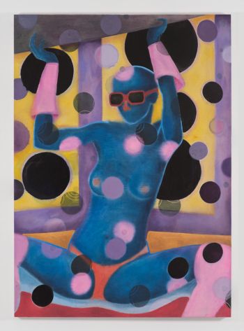 Betty Blue (Double bed), 2015, acrylic on bed sheet, 75 x 54 inches Max Maslansky