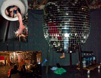 Steam Egg, 2010 – present, mirrors, mortar, insulation, steel, steam, herbs, hot water kettles, 10 ft. x 7 ft. x 7 ft. Michael Parker