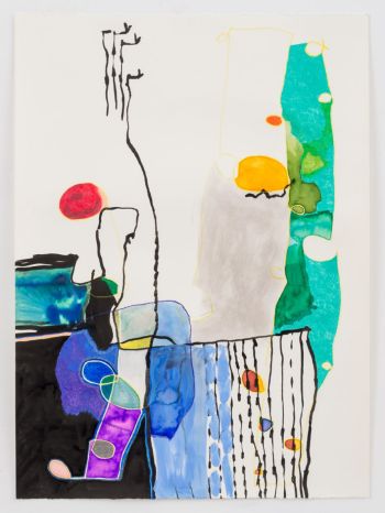 Meditation Drawing Day Twenty Five, 2014, acrylic, ink, colored pencil, graphite on paper, 30 in. x 22 in. Alise Spinella