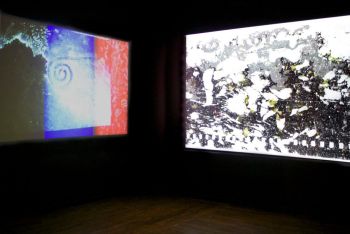 Installation View (group exhibition):: Utah Biennial: Mondo Utah, Utah Museum of Contemporary Art, Salt Lake City, 2013
Installation of two films commissioned by the Utah Museum of Contemporary Art. Jennifer West