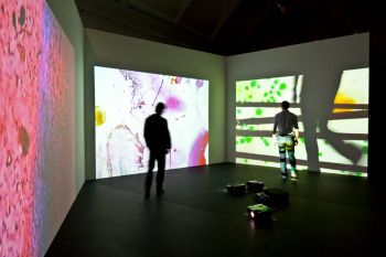 Installation view (group exhibition): Celluloid. Films Without Camera, Kunsthalle Schirn, Frankfurt, Germany, 2010, Photo: Sascha Rheker Jennifer West