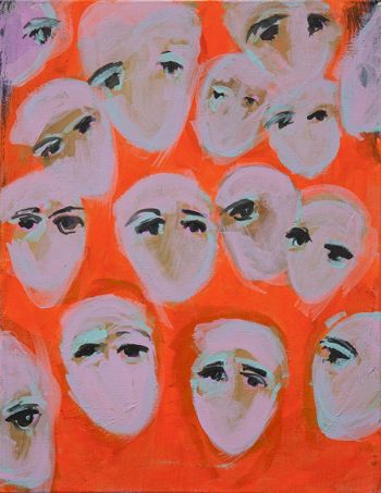 Head Over, 2016, acrylic on canvas, 20 x 30 Shagha Ariannia