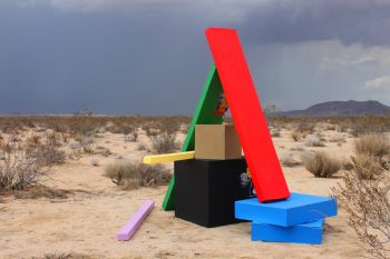 Installation view of “Political Art”, 2013, mixed media, 9 ft. x 9ft. x 9 ft. Malisa Humphrey