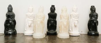 Chironic Hussars, 2015, hydrocal plaster and/or glass, (approx.) 1’ Umar Rashid