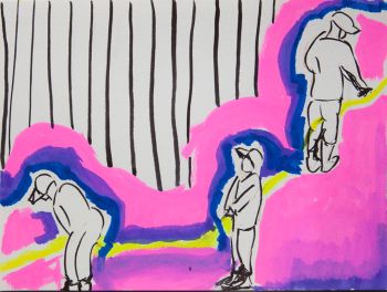 The Search, 2016, mixed media, 22 in. x 30 in. Shagha Ariannia