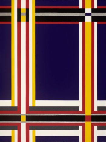 Confederate Flag Reconfigured; 2015; acrylic on canvas; 48 in. x 36 in. Linda Arreola