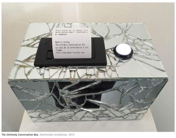 The Untimely Conversation Box; 2013; multimedia installation; 6 in. x 12 in. x 4 in. Beatriz Cortez