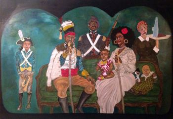 The Most Chill Kingdom of Harlem; 2016; acrylic and ink on canvas; 4 ft. x 5 ft. x 2 in. Umar Rashid