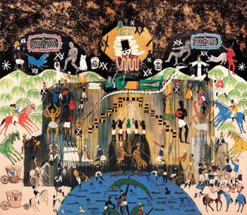 The Palace of the Quilombos; 2015; acrylic and mixed media on canvas; 6 ft. x 7 fy. x 2 ft. Umar Rashid
