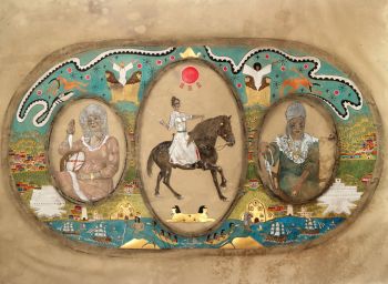 The Spanish Main; 2012; acrylic, ink, tea, and coffee on paper; 36 in. x 52 in. Umar Rashid