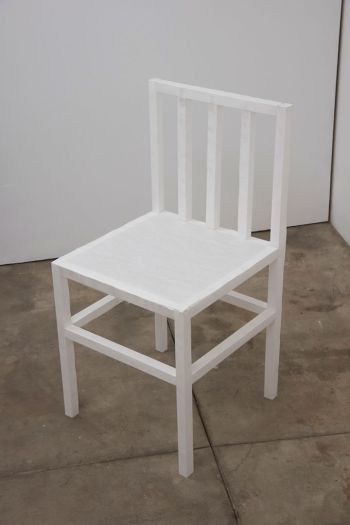Chair # 5; 2018; butcher paper, tape; 32 in. x 16 in. x 16 in. Gary Cannone