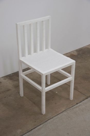 Chair # 6; 2018; butcher paper, tape; 32 in. x 16 in. x 16 in. Gary Cannone