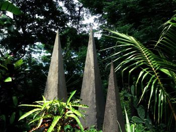 Installation view of Fifteen Grey; 2014; San Juan del Sur, Nicaragua; concrete and wood; dimensions vary Tofer Chin