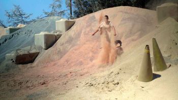 Dust to Mountain; 2016; video installation with unique curtain configuration; video: 2 minutes 50 seconds; curtain variable Neha Choksi
