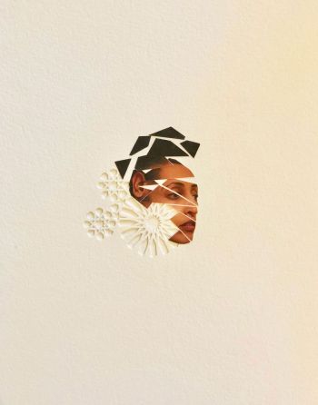 HN/JR/YD; 2018; collage on hand-cut watercolor paper; 9 in. x 12 in. Yasmine Diaz
