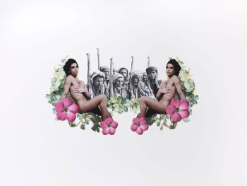 It’s a Girl; 2017; collage on paper; 24 in. x 18 in. Yasmine Diaz