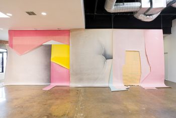 Paper Curtain (Butt); 2016; collaged archival ink on paper; 30 ft. x 14 ft. Kim Fisher