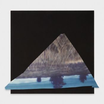 Vanishing Point; 2017; oil on aluminum on dyed linen; 50 in. x 50 in. Kim Fisher