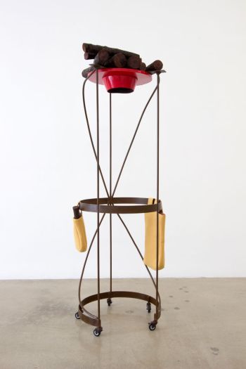 Red Hat; 2015; steel, wood, fabric, fiberglass, resin; 75 in. x 23 3/8 in. x 23 in. Photo by Ave Pildas Phyllis Green