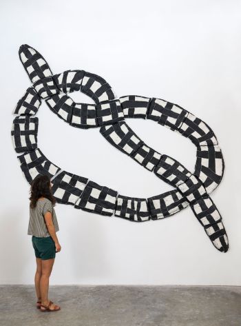 Pretzel; 2015; porcelain and underglaze; 113 in. x 138 in. x 6 in. Julia Haft-Candell