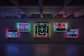 Installation view of All Season Portfolio; 2017; Charlie James Gallery; neon; dimensions vary Patrick Martinez