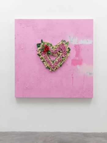 American Memorial; 2016; ceramic, acrylic, stucco on panel; 60 in. x 60 in. Patrick Martinez