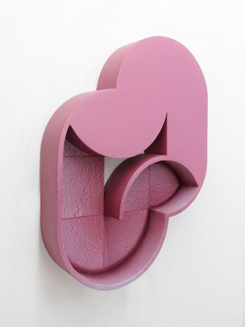 Suppressant; 2018; acrylic on fabric over plaster and wood; 30 in. x 40 in. x 6 in. Amir Nikravan