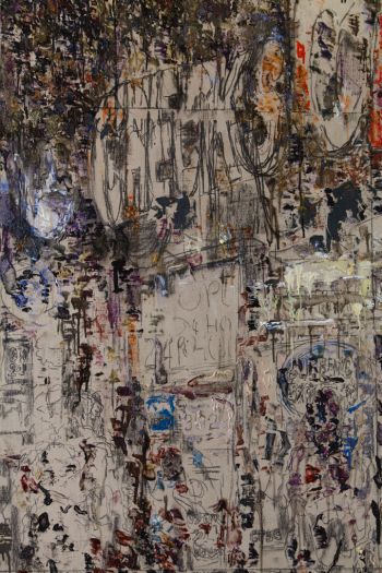 CHECK II CHECK; 2017; oil on linen; 138 in. x 75 in. Andy Robert