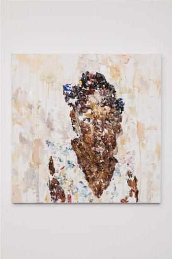 Looking Forward (Passport Size); 2016-17; oil on canvas; 40 in. x 40 in. Andy Robert