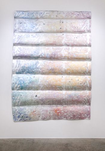 Low Tide (white awning); 2017; fiberglass, enamel; 81 in. x 58 in. x 9 in. Rosha Yaghmai