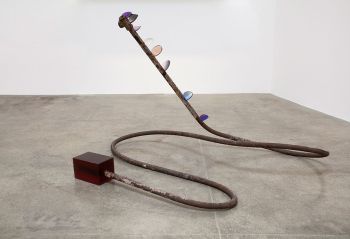 Optometer Smoke; 2017; corrective lenses, steel gas pipe, rubber; 27 in. x 40 in. x 32 in. Rosha Yaghmai