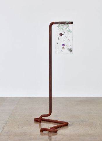Pipe #4; 2017; resin, corrective lenses, debris, water pipe, rust; 68 in. x 28.5 in. x 27 in. Rosha Yaghmai