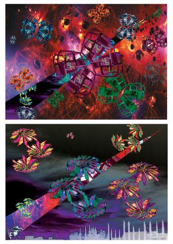 El Sol Salío Por La Noche y Me Cantó / The Sun Came Out at Night and Sang to Me; 2017; digital prints (diptych); 65 in. x 40 in. Ismael de Anda III